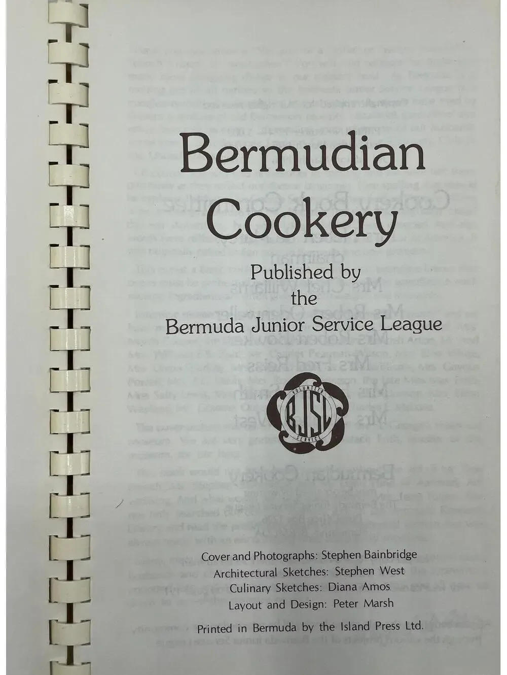 Vintage 1970s Bermudian Cookbook: Junior League Local Recipes